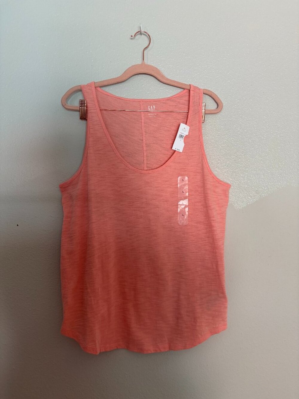Gap | Coral Peach ForeverSoft Slub Cotton Scoop Neck Tank Large NWT